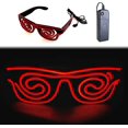 thumbnail image 1 of Gafas rojas El Wire, gafas de neón Rave que destellan iluminan gafas Led para decoraciones de fiestas, 1 of 5