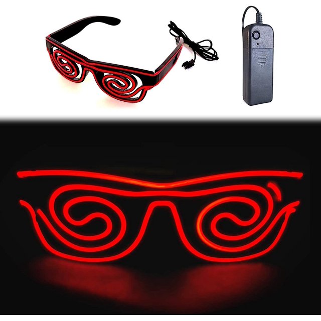 Gafas rojas El Wire, gafas de neón Rave que destellan iluminan gafas Led para decoraciones de fiestas