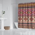 thumbnail image 3 of Extra Long Boho Shower Curtain 72x84 Inches - Vintage Floral & Tropical Leaves Pattern, Waterproof Bohemian Bathroom Decor with 12 Hooks, Tribal Rustic Style, 3 of 5