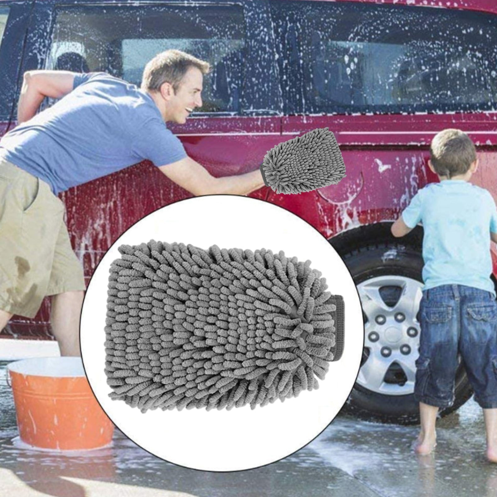 RuiJiao Car Detailing Brush Kit 8-Piece Set, Plastic Bristle Brushes for Interior Wheels Cleaning, No Scratch Safe for All Vehicles, Includes Wash Gloves and Towels