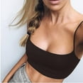 thumbnail image 3 of TODOZO Women's Crop Top Cami Camisole Summer Women Slim Sleeveless Backless Spaghetti Strap Tank Top Cute Y2K Scoop Neck Cami Tops Basic Going Out Crop Shirt Brown M, 3 of 6