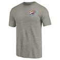 thumbnail image 2 of Men's Gray Oklahoma City Thunder Primary Logo Left Chest Distressed Tri-Blend T-Shirt, 2 of 3