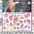 thumbnail image 3 of Pegatina de tatuaje Sanrio para fiesta de Cumpleaños de Niños, decoración de Kuromi Cinnamoroll, Tatuajes Temporales, tatuajes impermeables, arte, regalos para niños, 3 of 4