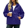 thumbnail image 2 of Trikvn Anorak Jacket Women Hooded Removable Half Zip Lightweight Pullover Windbreaker with Pockets Long Sleeve Loose Outdoor Rain Coat for Hiking, 2 of 9