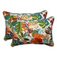thumbnail image 2 of Pillow Perfect 594965 Indoor-Outdoor Lensing Jungle Over-Sized Rectangular Throw Pillow, Off-White - Set of 2, 2 of 6