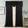thumbnail image 4 of Blackout Scalloped Valance for Window - Luxury Velvet Curtain Tiers Thermal Insulated Privacy Drapes, Extra Wide and Short Window Treatment for Backdrop / Office, Black, 52 x 18-inch, 1 Pc, 4 of 8