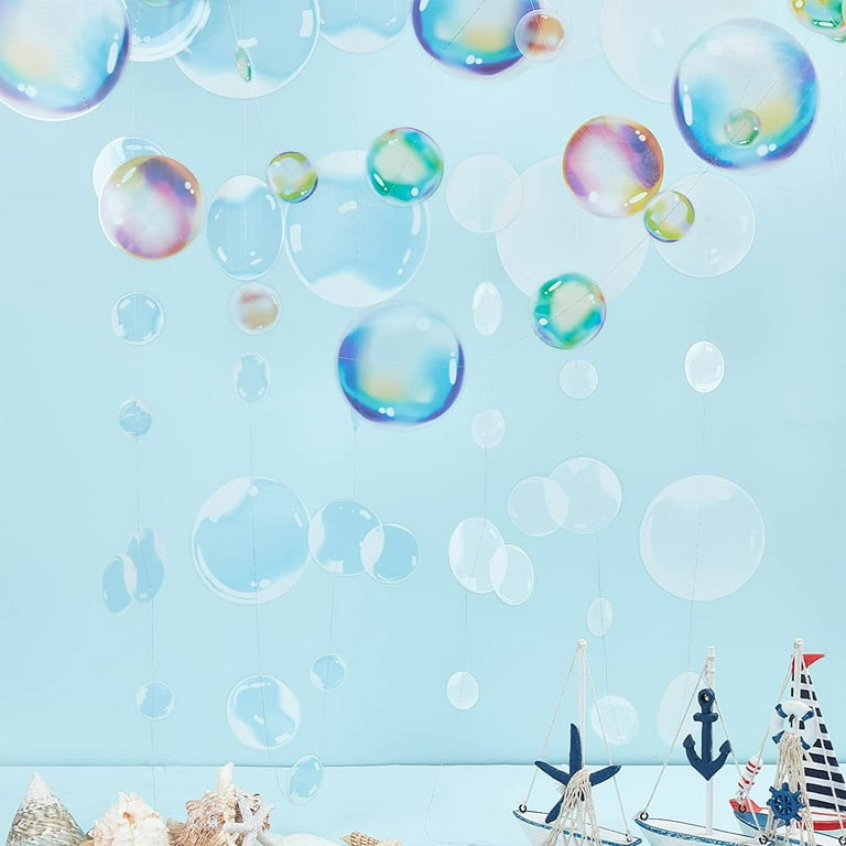 3 Colors Bubble Garland Mermaid Party Decoration Transparent Hanging  Bubbles Streamer Banner Backdrop Ocean Pool Under The Sea Beach Birthday  Baby Shower Room Decor 6 Yards / 19.5ft 