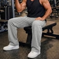 thumbnail image 5 of Jerdar Men's Textured Waist Sweatpants Drawstring Elastic Waist Wide-leg Pants, 5 of 6