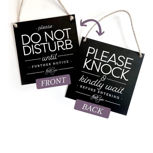 RKSTN door wall hanging Please knock on the door, sign wood door sign
