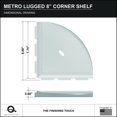 Decor 8 Inch Corner Shower Shelf and 5 Inch Caddy Footrest, Metro Lugged for New Construction