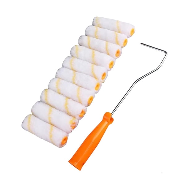 Zonest 10Pcs Small Fine Finish Paint Roller Kit Mini Roller Frame Polyester Blend