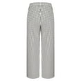 thumbnail image 5 of UVEASISHA Women's Plaid Wide Leg Pants Summer Casual Palazzo Pants Elastic Waist Comfy Baggy Trousers with Pockets Gray L, 5 of 8