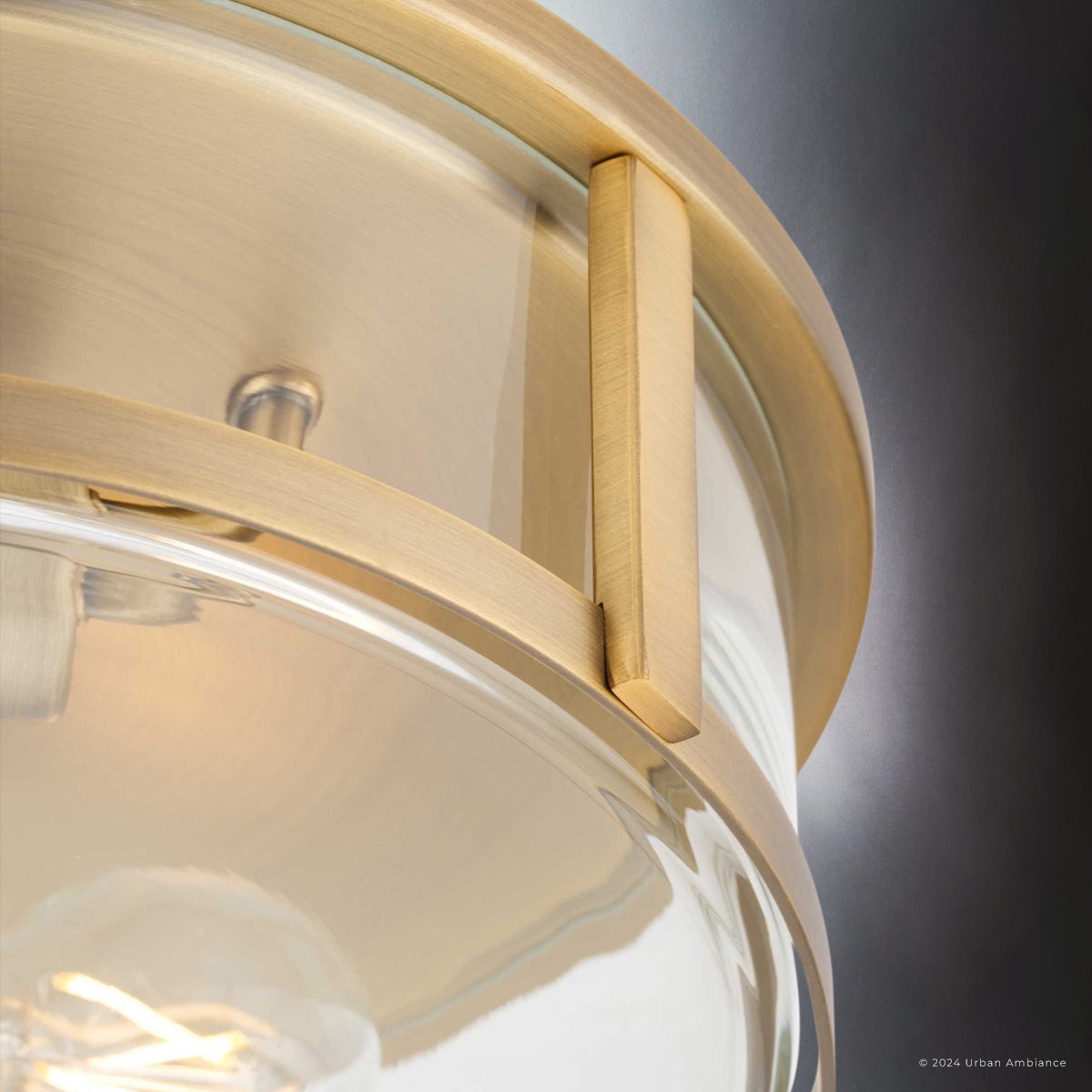 Luxury Modern Farmhouse Ceiling Light, Vintage Brass, UHP4595