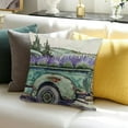 thumbnail image 3 of SHANXI Pattern Truck Wooden Flower Artistic Botanical Purple Green Velvet Comfortable Decorative Couch Bedroom Sofa Zipper 24x24in, 3 of 5