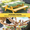 thumbnail image 6 of Spring Leaves Table Cloths for 4 Foot Rectangle Tables, Pastoral Garden Botanical Gray Wooden Patio Waterproof Elastic Fitted Tablecloths, Washable Rectangular Table Cover for Camping, 6 of 8