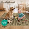thumbnail image 4 of ODIKA 4'x6' Ultra-Soft Area Rug, Vintage Ticking Design With Distressed Pinstripe And Edge Trim Striped Flowing None Washable, Bare feet friendly, Silk-Touch for Bedroom Home office, 4 of 7