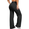 thumbnail image 2 of Yoga Pants for Women High Waist Lifting Stretchy Breathable Solid Print Gym Pants for Sporty Wear Black L, 2 of 6