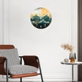 thumbnail image 3 of 10 Inch Wall Clock Battery Operated Silent Clock Decorative for Office, Kitchen, Outdoor, Living RoomThe Green Golden Mountains By Sunset Cute Pattern, 3 of 4