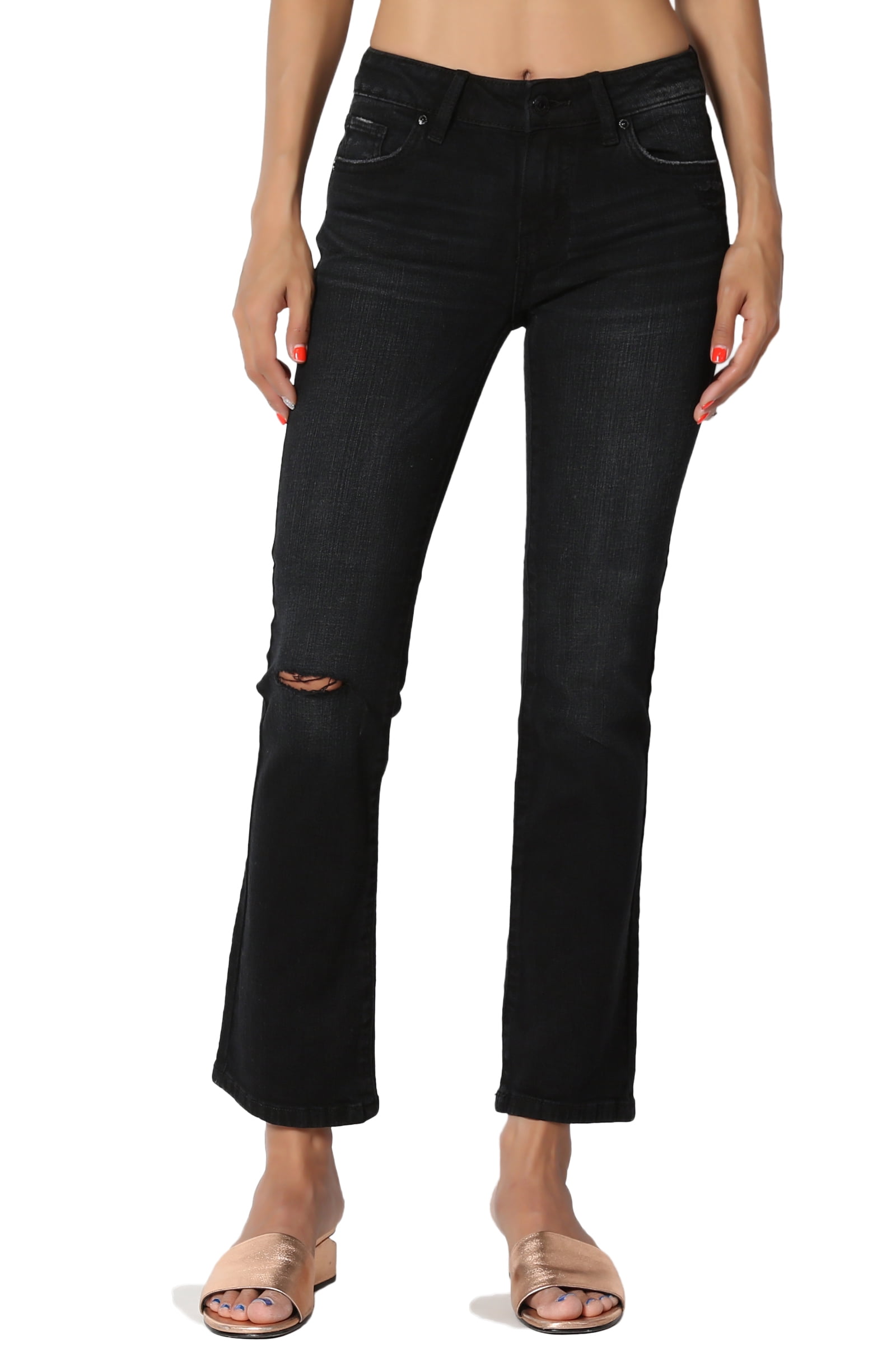 bootcut black trousers