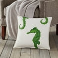 thumbnail image 3 of Greendale Home Fashions 20" x 20" Pink Seahorse Cotton Canvas Decorative Pillow, 3 of 22