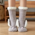 thumbnail image 2 of Gymayou Cute Fuzzy Socks for Women Fluffy Warm Slipper Socks Z03/Grey One Size, 2 of 4