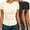 3pcs Black/ Black/ Beige, variant on Short Sleeve Shirts for Women Basic Tees Slim Fit Crew Neck Tops Trendy Summer Black/Dark Gray/Beige