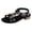 Black, variant on Rokment Gladiator Dressy Sandals for Women Ladies 2026 Fashionable Vintage Metallic Gold Leather Open Toe Chunky Block Low Heels Slingback Dress Summer Shoes Black Size 6.5