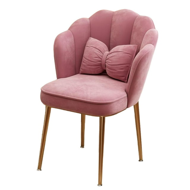 GUOOL Chaise de Coiffeuse Confortable Chaise d'Accent pour Salon de Beauté Chambre Salle d'Habillage Rose