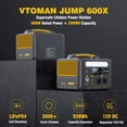 thumbnail image 2 of VTOMAN Estación de energía portátil de 600 W, generador a batería LFP con 2 salidas de CA de 600 W (sobretensión de 1200 W), 4 puertos USB, 3 salidas de CC para acampar al aire libre, emergencia de ve, 2 of 5
