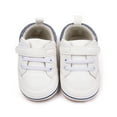 thumbnail image 6 of Quealent Baby Boys Girls High Top Ankle PU Leather Sneakers Soft Rubber Sole Moccasins Oxford Loafers Anti-Slip Toddler Wedding Uniform Dress Shoes White for Size 13=3, 6 of 7