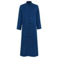 thumbnail image 4 of DuoJiaJ Mens Robe, Stand Collar Long Sleeve Gown Blue Sizes S-5XL, 4 of 4