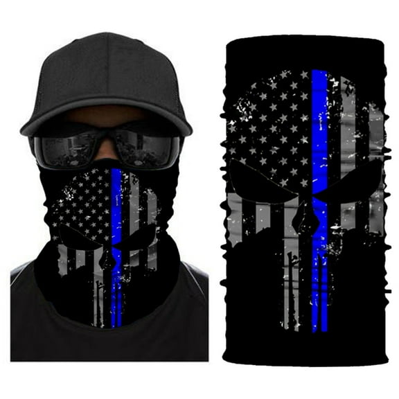 Seamless Full Face Tube Bandanas Multifunctional Headwear Mask Neck Gaiter, US Flag 2