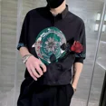 thumbnail image 4 of Camisas de hombre con gráficos coloridos, camisas de media manga para hombre, tallas grandes, frescas, informales, de verano, en oferta, Trendyol, normal, con cuello, de diseñador, regular, 4 of 5