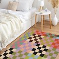 thumbnail image 2 of JML Doormat, Microfiber & Non-Slip Rubber Backing Door Mat - Rug Mats for Porch Entry Way Bathroom/Kitchen, (24"x36") - Colorful Checkered Pattern, 2 of 5