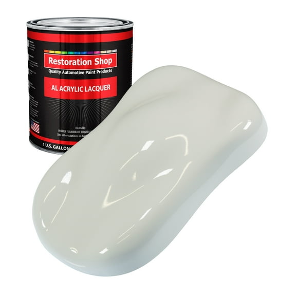 Restoration Shop - Gm Linen White Acrylic Lacquer Auto Paint - Gallon Paint Color Only - Professional Gloss
