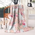 thumbnail image 2 of Great Pyrenees Dog and Pioneer Flower Blanket,Comfortable Soft Lamb Wool Throw Blanket,All Season,Warm Lightweight Blankets for Sofa Bed Couch Living Room Chair,60"x80", 2 of 4