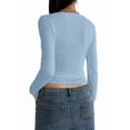 thumbnail image 4 of Women Y2k Retro Long Sleeve Shirt Top Slim Fit Lace Trim T-Shirt Harajuku Fairy Aesthetic Tee Tops Streetwear S, 4 of 8