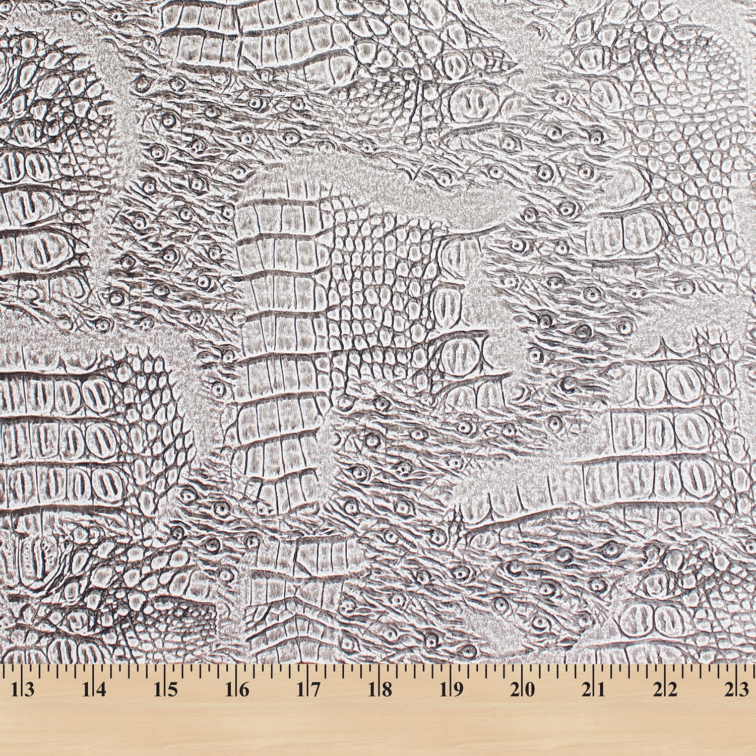 Ottertex® Snakeskin Vinyl Leather 56” PVC Polyester Waterproof Fabric By The Yard - White (1 Yard)