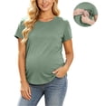 thumbnail image 2 of JWshufel Pregnancy Casual Tops for Women Maternity Short Sleeve Breathable Lightweight Shirts Tee Workout Athletic Wear, 2 of 6