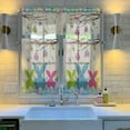thumbnail image 2 of Easter Kitchen Curtains 3 Piece Set Spring Bunny Curtains Rabbits Valance & Tiers for Kitchen Home Cafe Indoor 36 Inch Short Window Curtain Over Sink Window Farmhouse Easter Decor, 2 of 7