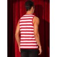 thumbnail image 3 of DARING DIVA Men's Stripes Tank Sleeveless T-Shirt Crew Neck Striped Vest S Red White, 3 of 6