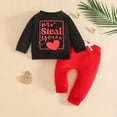 thumbnail image 7 of Gerichy Toddler Baby Boys Fall Outfits for Valentines Day 3 6 12 18 24 Months 2T 3T Letter Heart Print Long Sleeve Sweatshirts Long Pants 2Pcs Clothes Set, 7 of 7