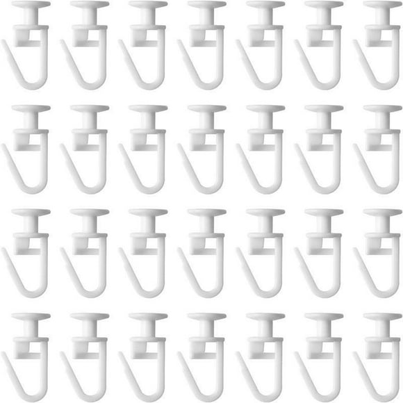 100 Pieces Curtain Track Slider Curtain Gliders Curtain Track Sliders Clapser Hooks Curtain Hooks for Rail Type Curtain Tracks