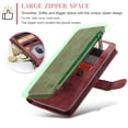 thumbnail image 5 of Allytech Wallet Case for Samsung Galaxy A54 5G, Card Slots + Cash Slot + Zipper Pocket Large Capacity PU Leather Case with Hand Strap, [All-Round Shockproof] Wireless Charging Kickstand Case, Red, 5 of 10