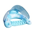 thumbnail image 4 of Flota De La Piscina Con Dosel Con Titular De La Taza Rotadora Compacta Para Summer Beach Blue   Piscina Float Silla  Piscina Inflable Flota Float azul, 4 of 8
