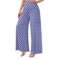 thumbnail image 2 of Sewkxo Women's Polka Dot Lounge Pants High Waist Loose Fit Wide Leg Casual Trousers with Pockets,Purple 2XL, 2 of 5