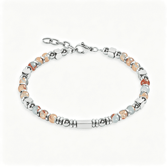 DESIGNICE Womens Boho Adjustable Stackable Beaded Bracelets for Women Teen Girls Stainless Steel Natural Stone Link Bracelets for Women Non Tarnish Waterproof Handmade Bead Bracelet