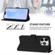 thumbnail image 3 of For iPhone 15 Pro Case Solid Color Wallet Leather Phone Cover with Strap - Black, 3 of 5