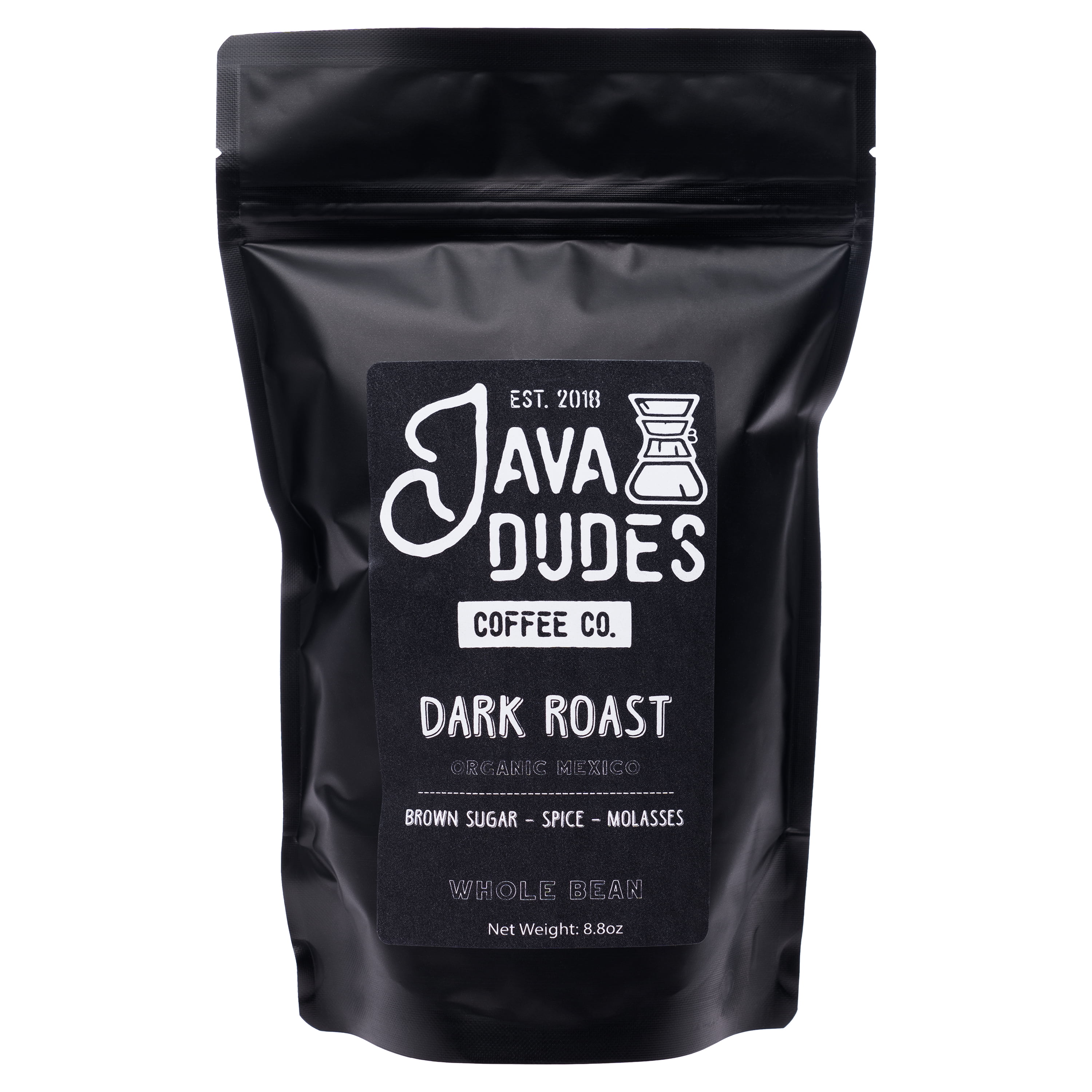 Java Dudes Coffee, Dark Roast, Whole Bean, 8.8 oz Bag