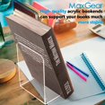 thumbnail image 4 of MaxGear Bookends Acrylic 2 Pairs/4 Pieces Clear Book Ends for Shelves Non-Skid Book Stoppers Decor, 4 of 7